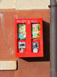 Close-up of red wall