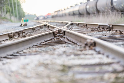 Close-up of railroad track