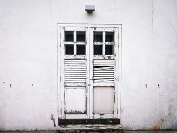 Closed door of old building