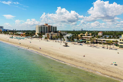 Panoramic view of beach against sky