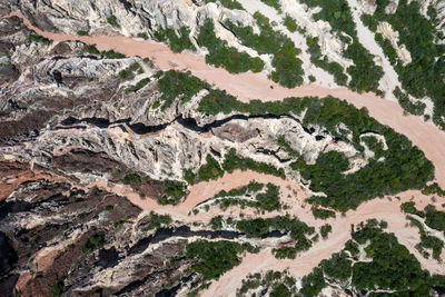 High angle view of rock formations