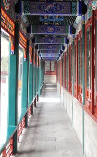 Perspective of a corridor in the summer palace, beijing