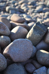 Full frame shot of stones on shore