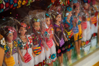 Customized barbie girl toy with traditional mexican clothing.