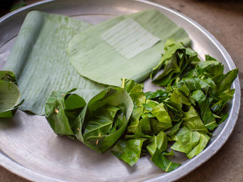 Thai food called hor mhok with ingredients of vermicelli and ant eggs. 