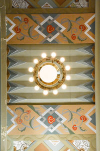 Directly below shot of illuminated ceiling