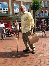 Man standing on city street