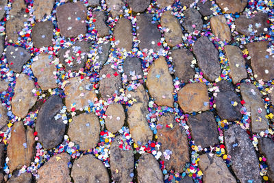 Full frame shot of multi colored street
