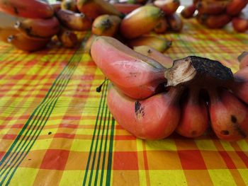 High angle view of fruits on table