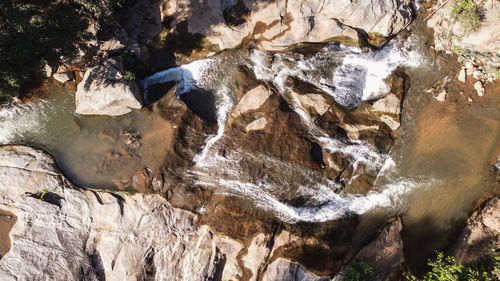 Scenic view of waterfall in forest