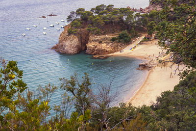 High angle view of beach