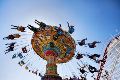 Low angle view of ferris wheel against clear sky