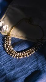 High angle view of eye with umbrella