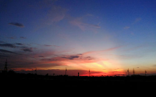 Silhouette of landscape at sunset