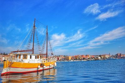 Scenic view of sea against blue sky