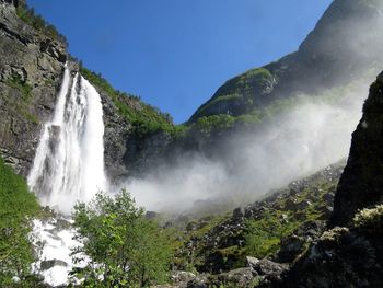 Scenic view of waterfall in forest