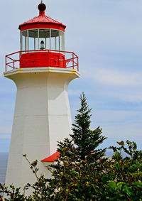 Low angle view of lighthouse against sky