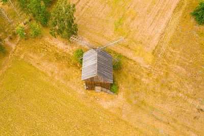 High angle view of agricultural field