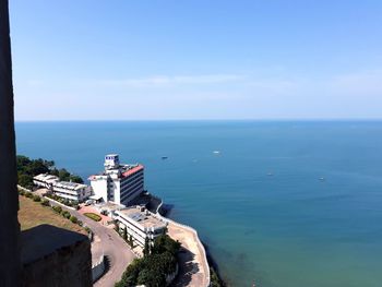 High angle view of sea against sky