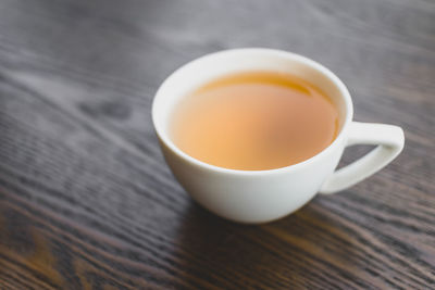 High angle view of tea on table
