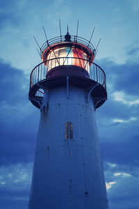 Low angle view of lighthouse against sky