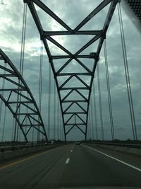 View of suspension bridge against sky