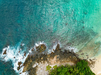 High angle view of beach