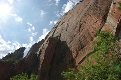 Low angle view of mountain against sky