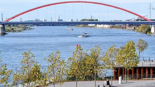 Bridge over river in city