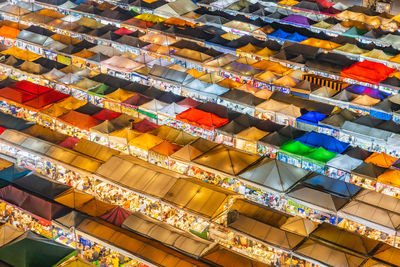 Bangkok city business downtown and train night market ratchada,thailand