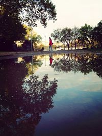 View of people in water