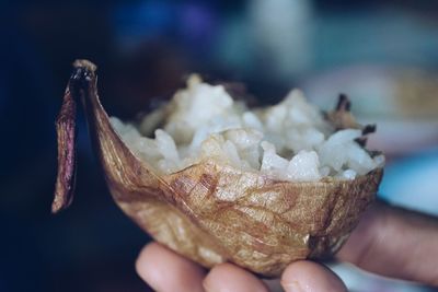 Close-up of hand holding food