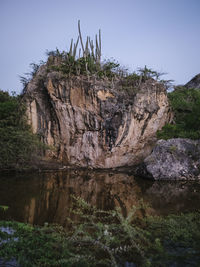 Rock formations in lake