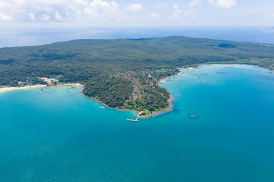 High angle view of sea against sky