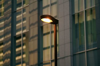 Low angle view of illuminated light