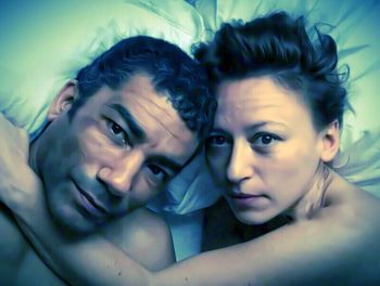 Close-up portrait of couple