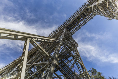 Low angle view of eiffel tower against sky