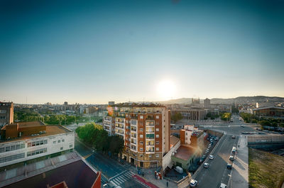 High angle view of city