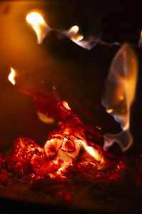 High angle view of man with fire