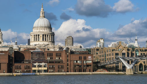 View of buildings against cloudy sky