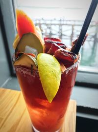 Close-up of drink on table