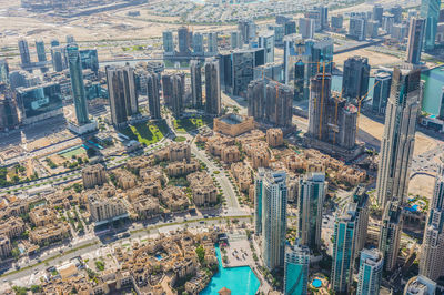 Burj khalifa view on dubai skyscrapers