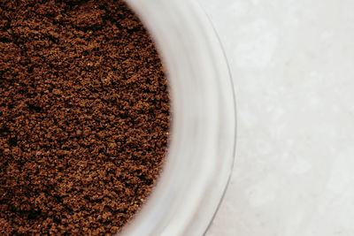 High angle view of coffee beans