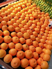 Full frame shot of oranges at market stall