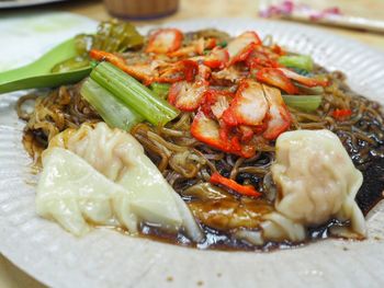 Close-up of seafood in plate