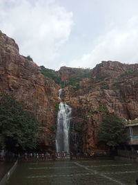 Scenic view of waterfall