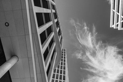 Low angle view of modern building against sky