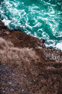 High angle view of sea shore