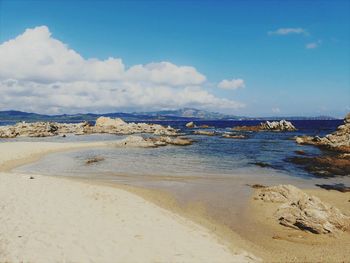 Scenic view of beach against sky