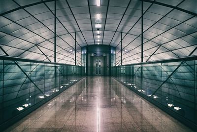 Empty illuminated corridor